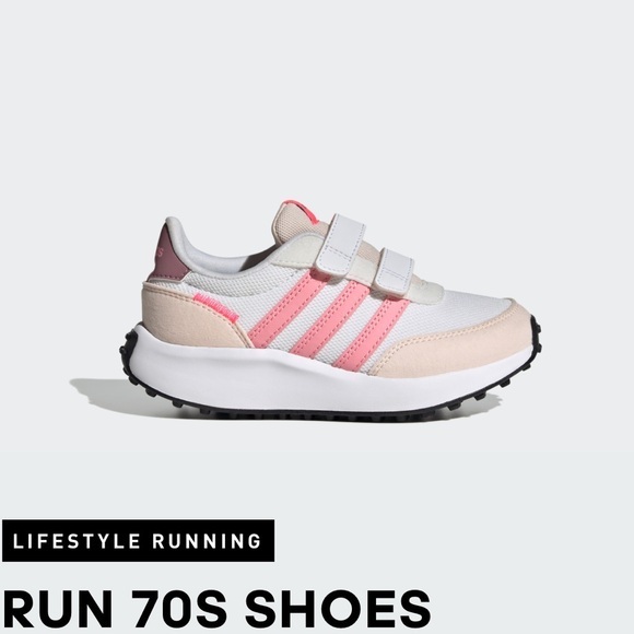 adidas Shoes - Adidas Kids Run 70s Shoes - Pink and White